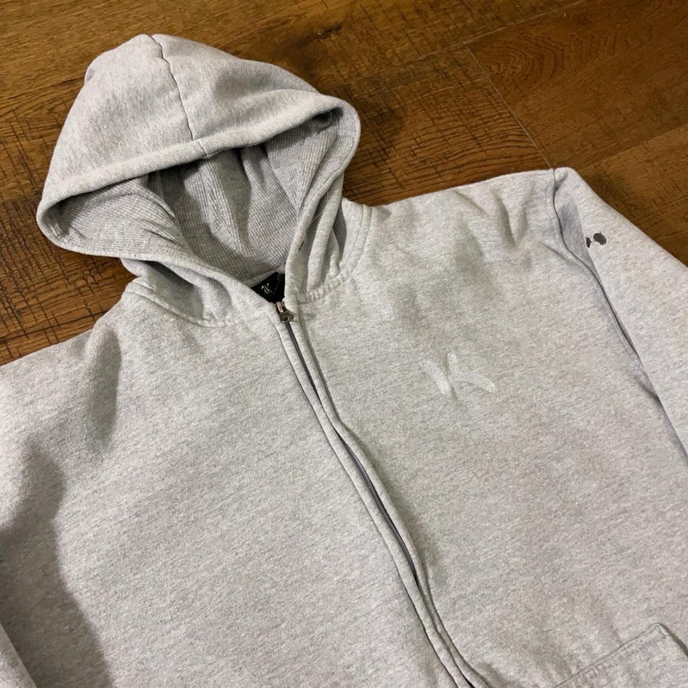 Kani Gold Zip Up Hoodie Mens XXL Grey Streetwear Vintage Chain Stitch Logo